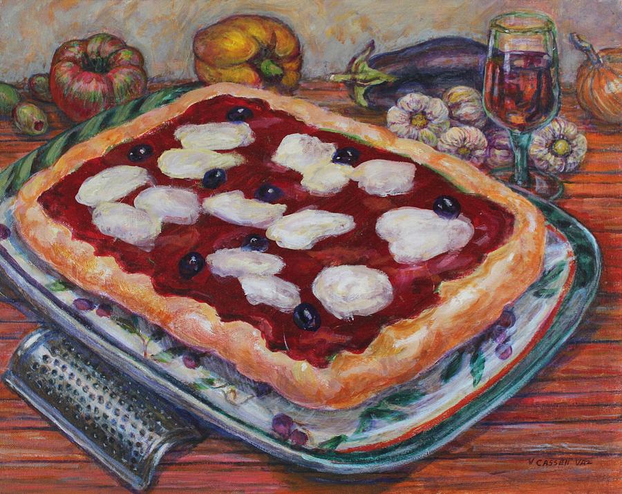 Pizza, Italian Style Painting by Veronica Cassell vaz