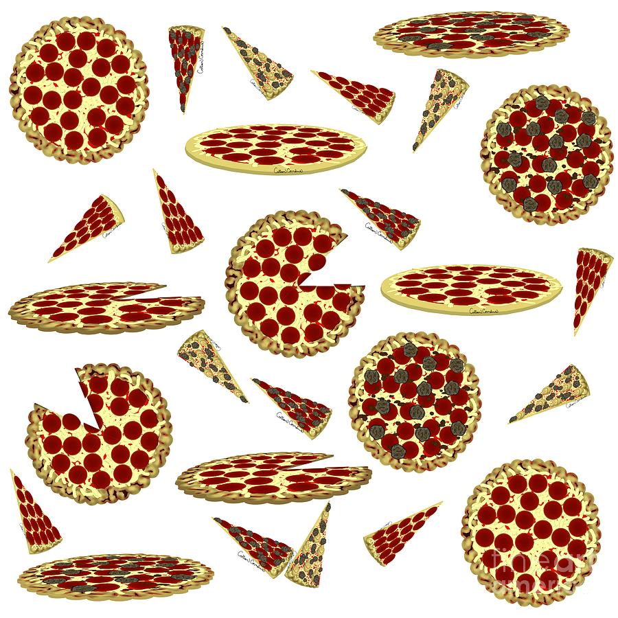 Pizza Lovers Pattern Digital Art by Colleen Cornelius