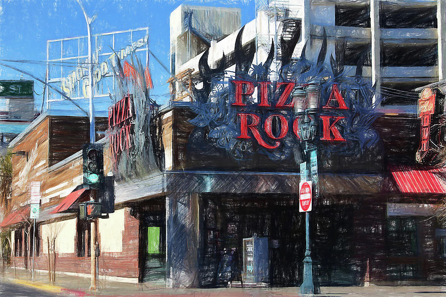 Pizza Rock Las Vegas Digital Art by Tatiana Travelways