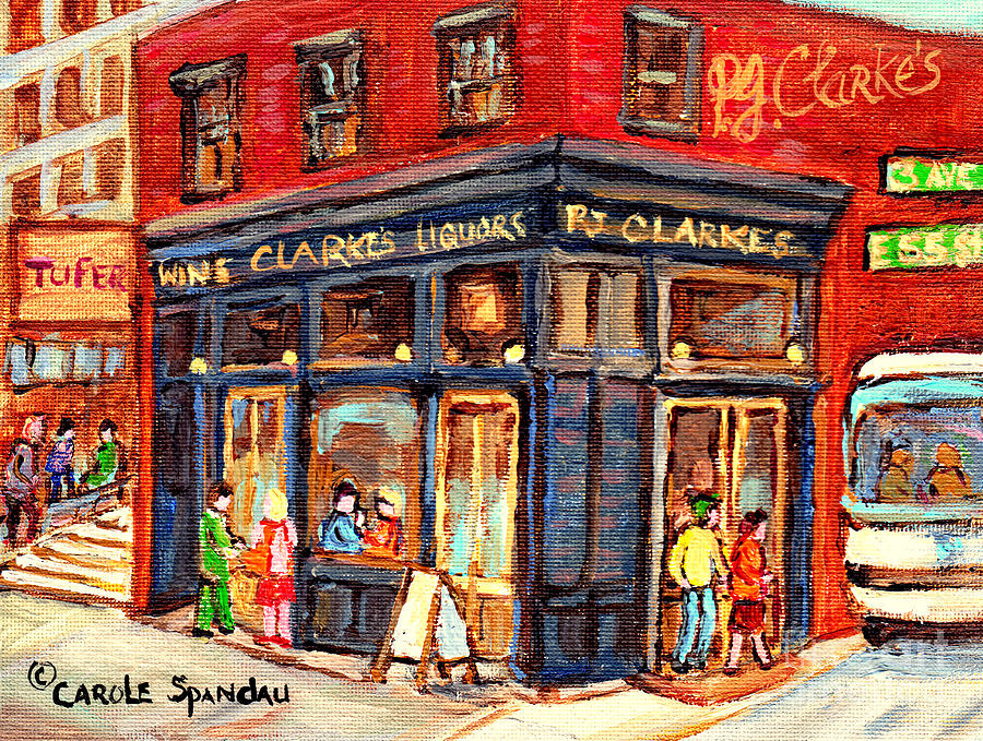 Pj Clarkes Burger And Beer Saloon Nyc Midtown East On Hudson C Spandau Paints Nyc Street Scenes Painting by Carole Spandau