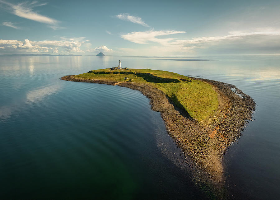 Pladda Island And Lighthouse Photograph