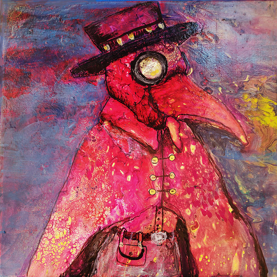 Bird Painting - Plague Doctor by Sylvia Brallier