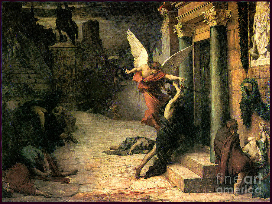 Plague in Rome 1869 Painting by Jules Elie Delaunay