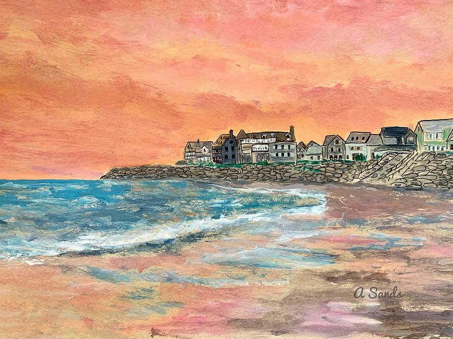 Plaice Cove Hampton Beach Painting by Anne Sands