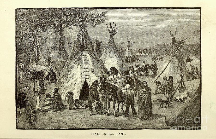 Plain Indian Camp w4 Drawing by Historic illustrations - Fine Art America