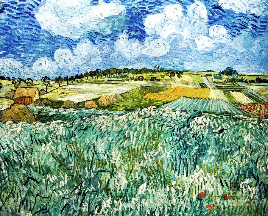 Plain Near Auvers by Vincent Van Gogh 1890 Painting by Vincent Van Gogh