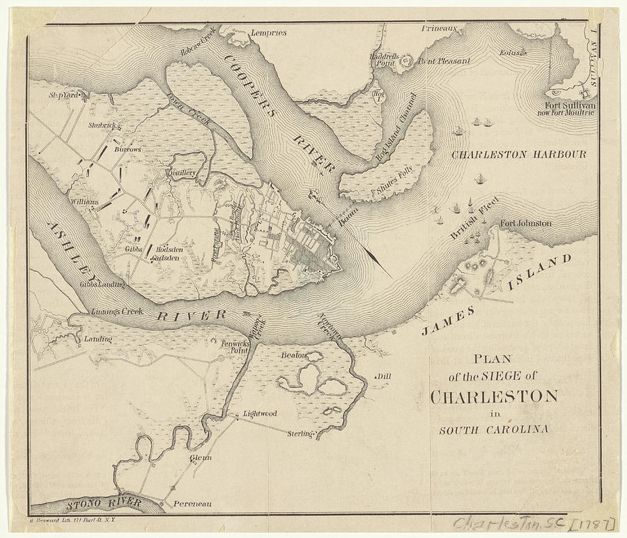 Plan of the siege of Charleston in South Carolina Painting by MotionAge ...