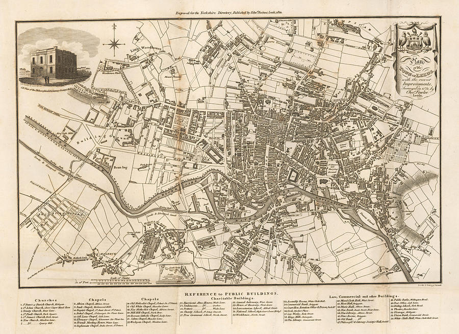 Plan of the Town of Leeds with the recent Improvements Surveyed in by ...