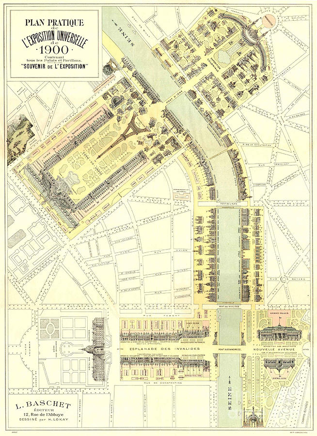 Paris Photograph - Plan Pratique de L Exposition Universelle de Paris,  France 1900 by Monterey County Historical Society