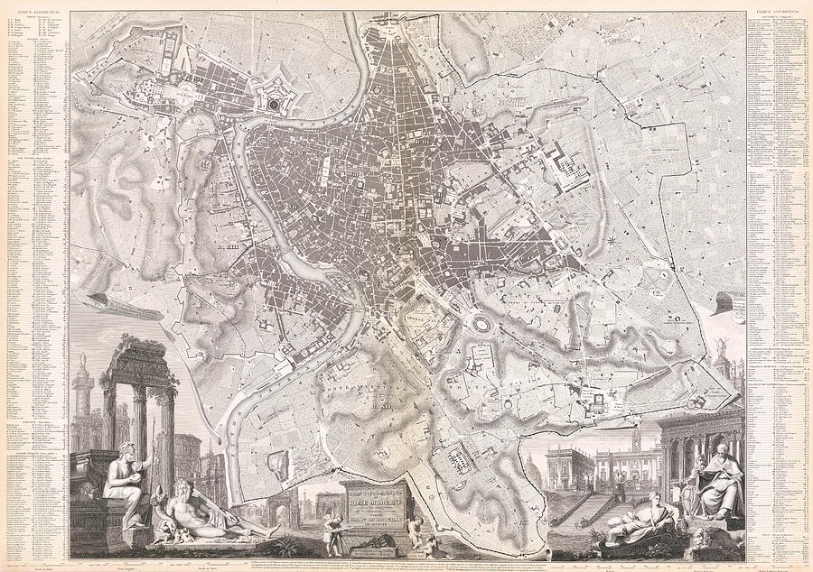 Plan Topographique de Rome Moderne Avec les chagemens et Accroissemens ...