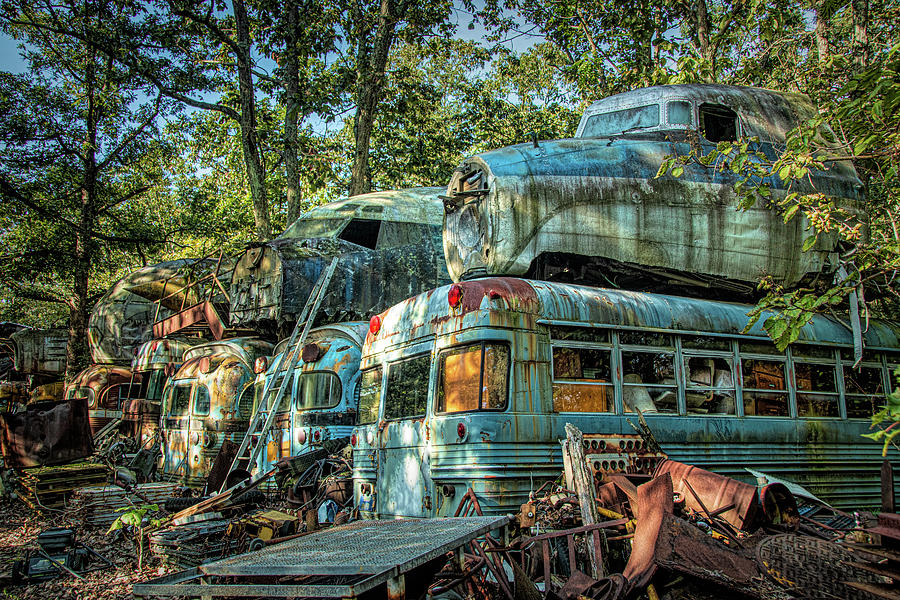 Plane and Bus Graveyard Photograph by Kristia Adams
