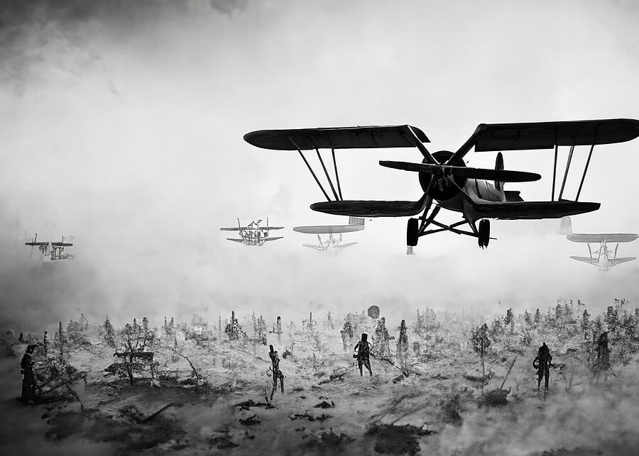 Black And White Photograph - Plane Fight by Will Burlingham