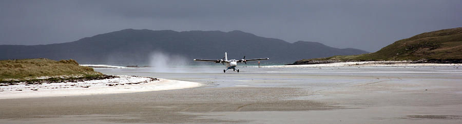 Plane taking off at Barra beach Photograph by Paddimir Photography