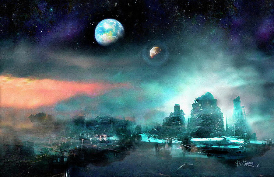 Space Painting - Planet Avallar by Bob Bello