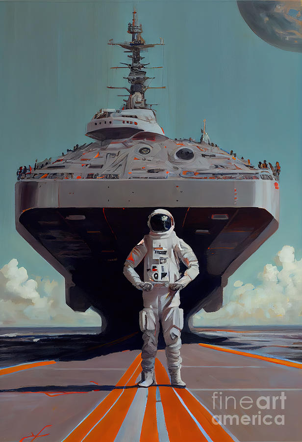 Space Painting - planet Battleship by N Akkash