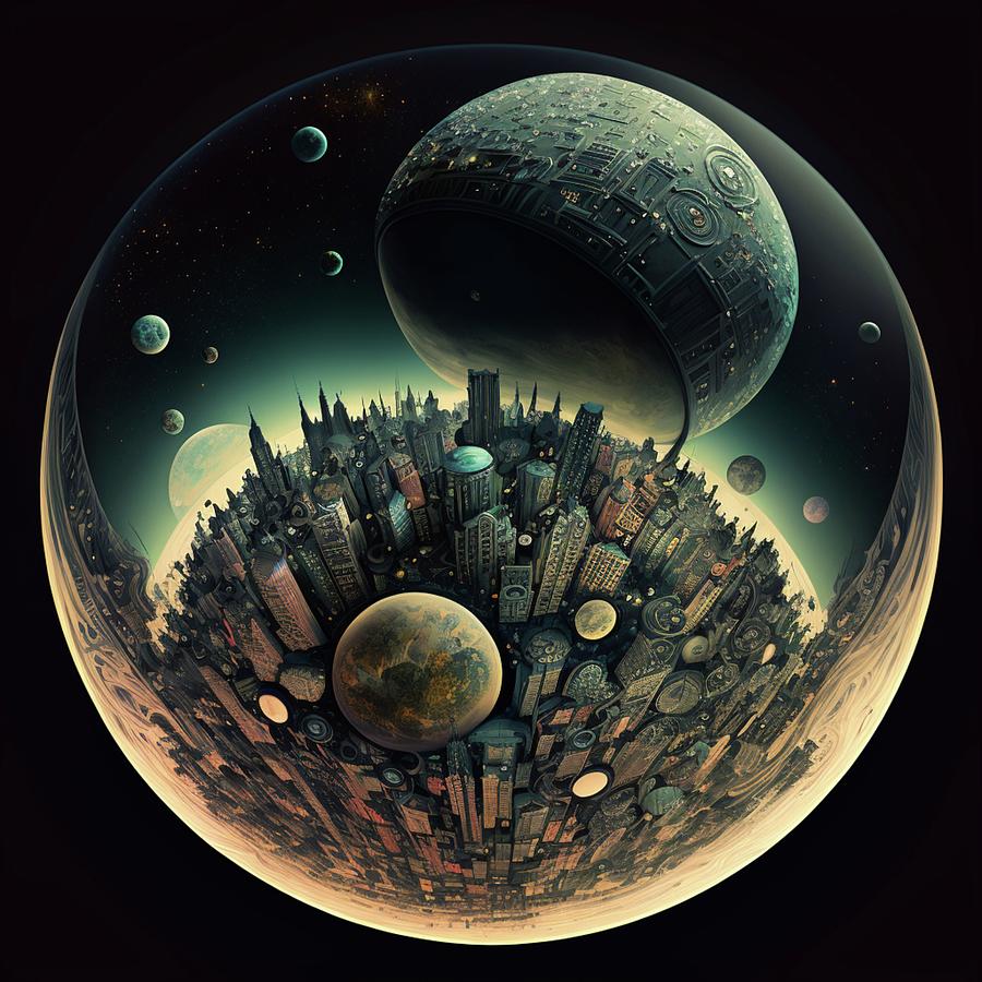 Planet City Mixed Media by Alfie Carter - Fine Art America