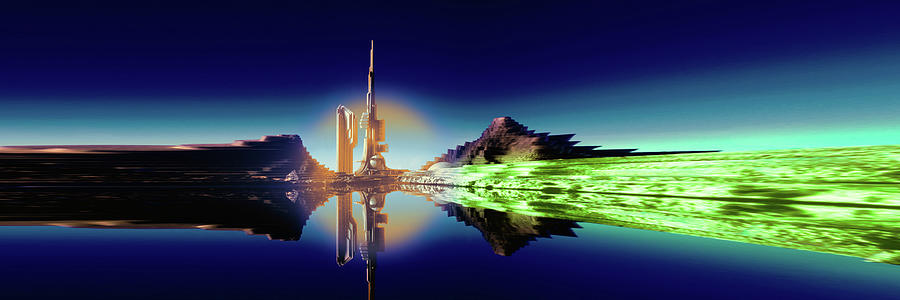 City Photograph - Planet Gold of Future Past  3x1 by Daniel Furon