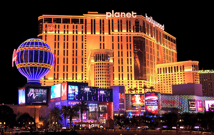 Planet Hollywood Las Vegas at Night Photograph by John Rizzuto