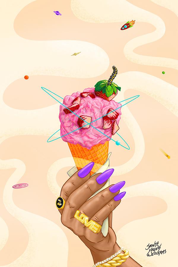 Ice Cream Digital Art - Planet Ice Cream by Shonte Young Williams