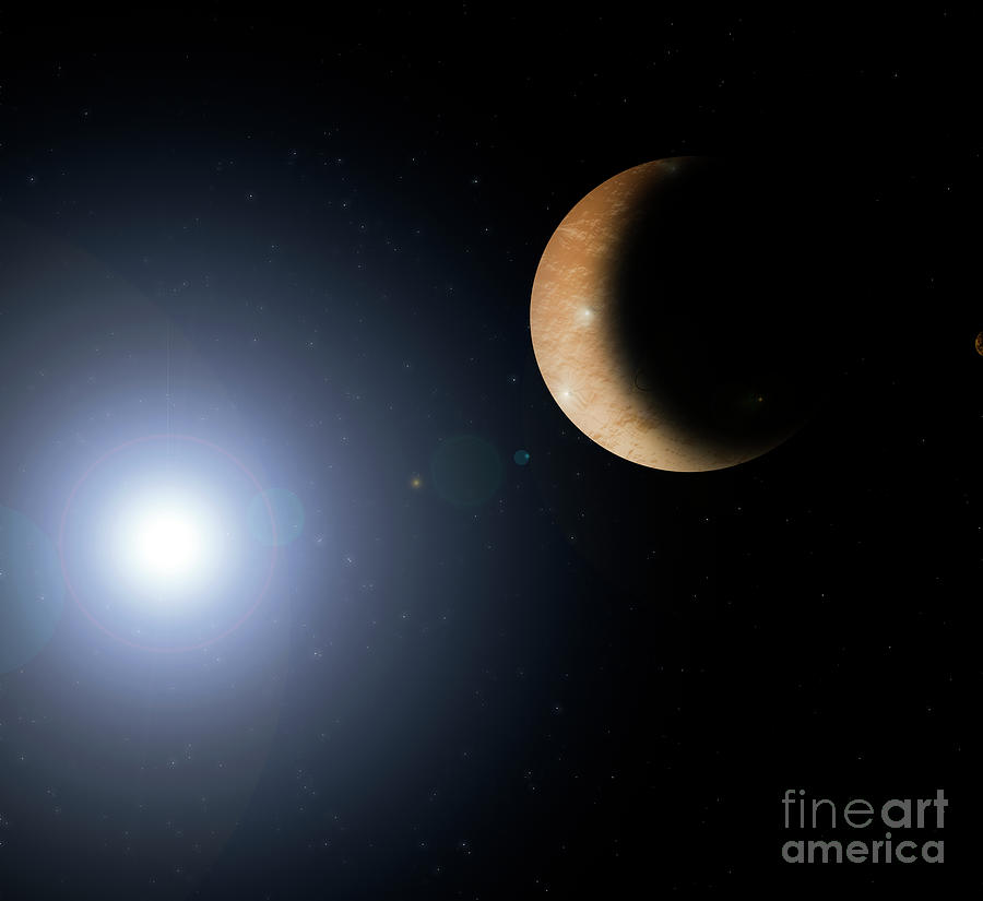 Planet Mercury Showing Her Close Distance To The Sun With Pitted Surface Digital Art