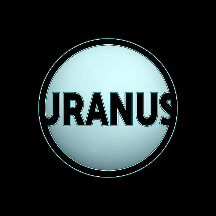 Planet Uranus with lettering gift space idea Digital Art by Patrycjusz ...