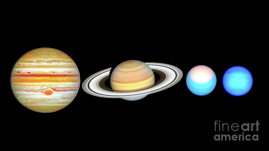 Planets Jupiter Saturn Uranus and Nepture  Photograph by M G Whittingham