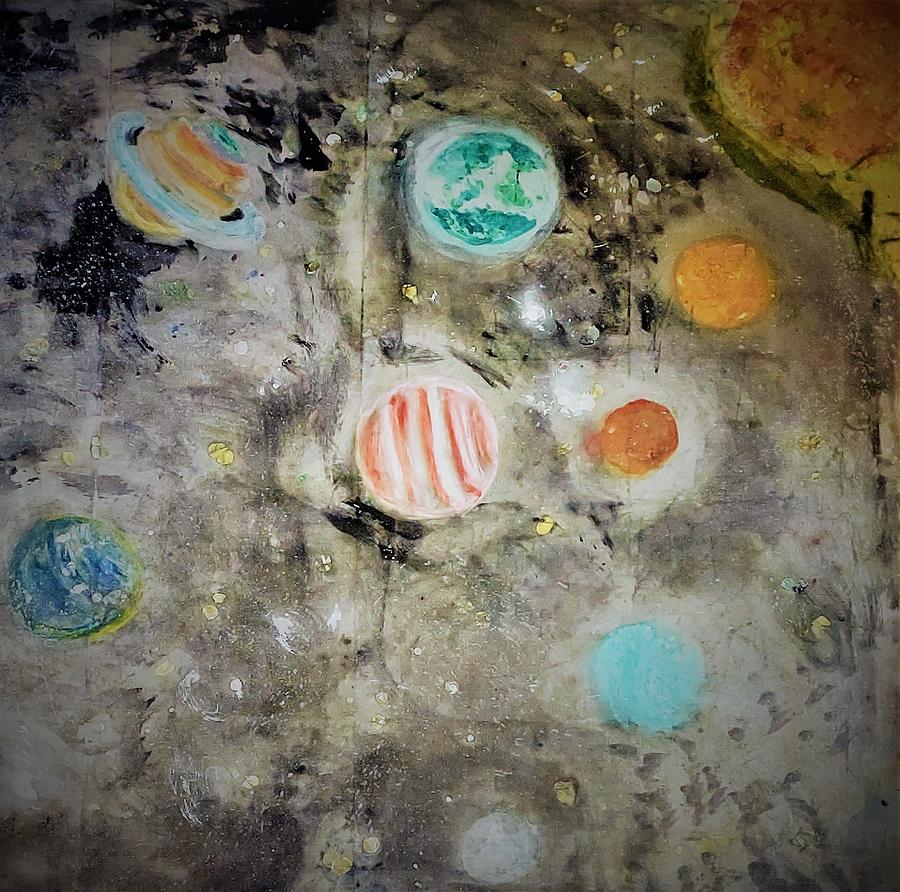 Planets Mixed Media by Suzanne Berthier