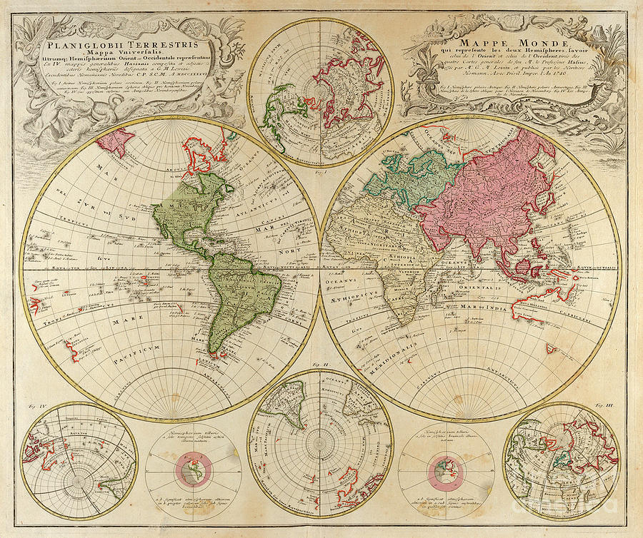 Planiglobii Terrestris Mappa Universalis c1 Drawing by Historic ...