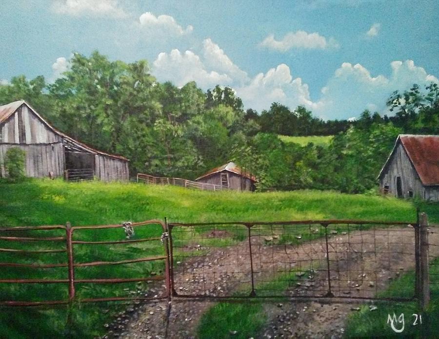 Plank Family Farm Summer Painting by Mindy Gibbs