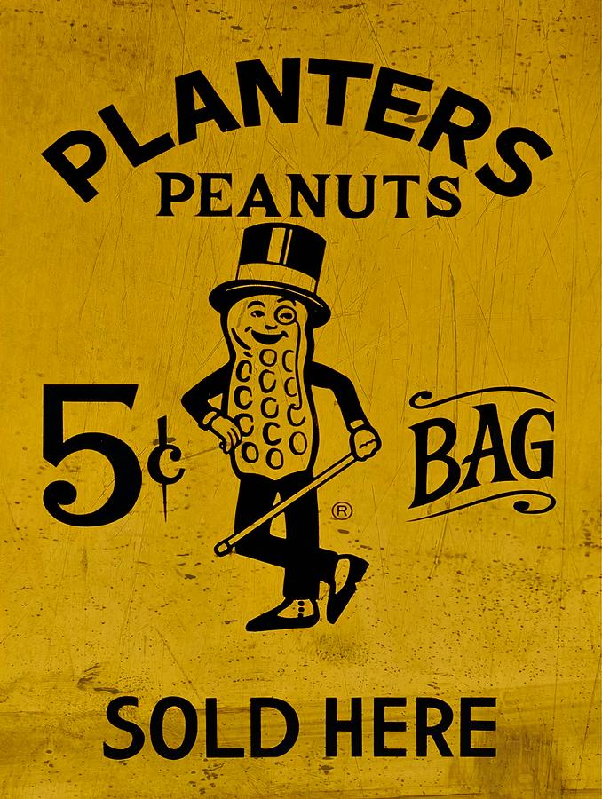 Mr. peanut with cane and hat