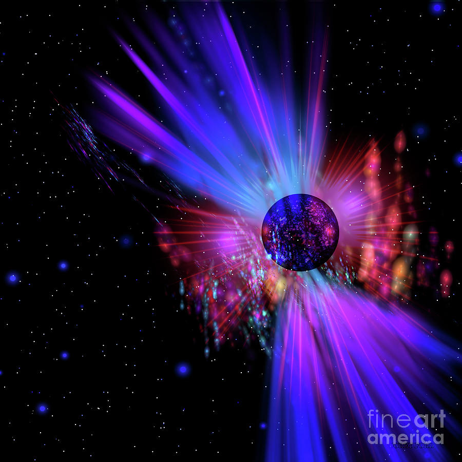 Interstellar Digital Art - Plasma Flare Activity by Corey Ford