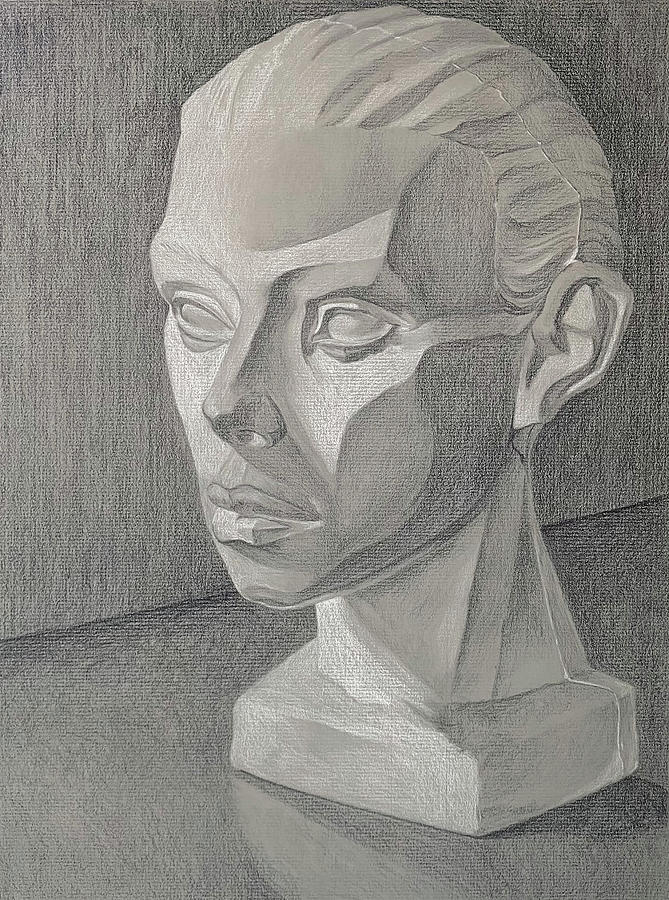 Plaster Bust Drawing by LMB By Lily Fine Art America