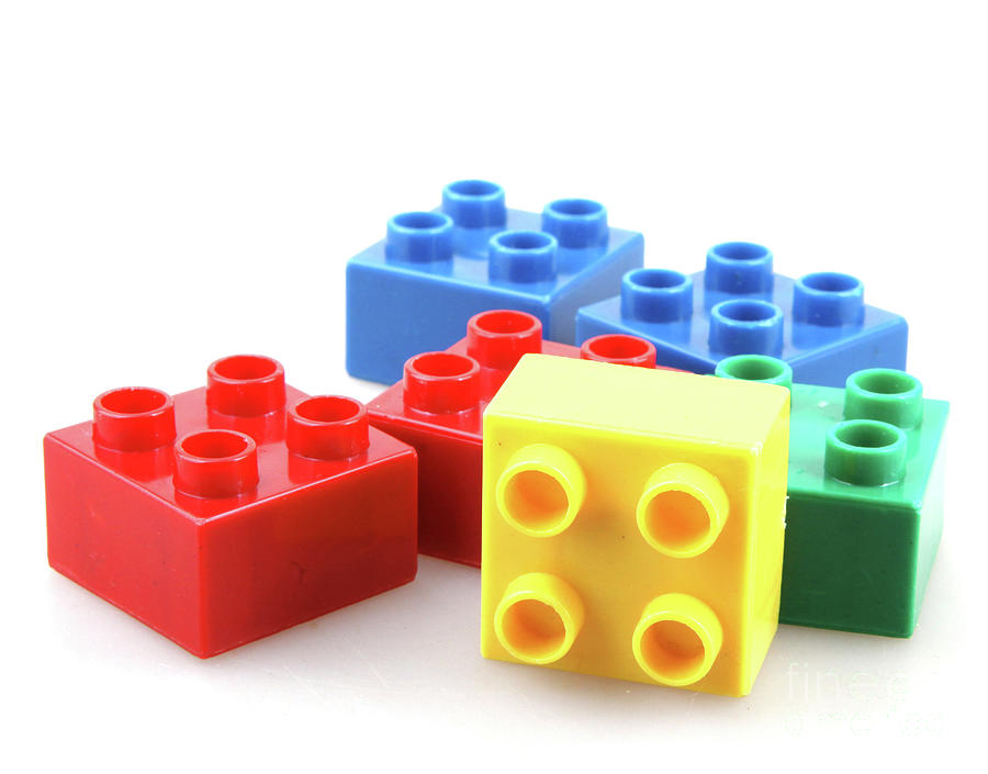 Cube Photograph - Plastic Building Blocks Toys by Nenov Images