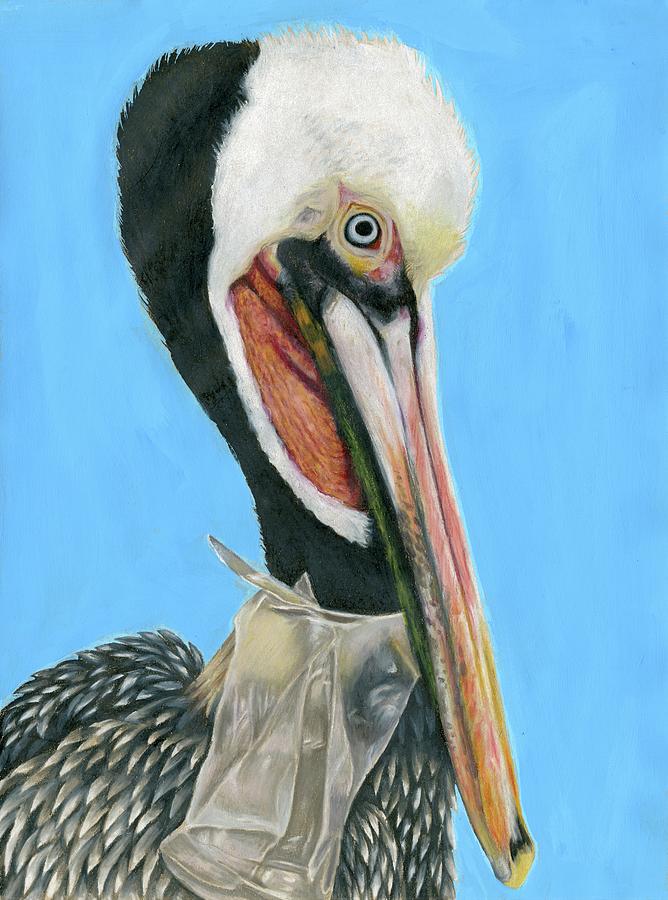 Pelican Painting - Plastic Pelican by Juliana Barillas 9th grade by California Coastal Commission