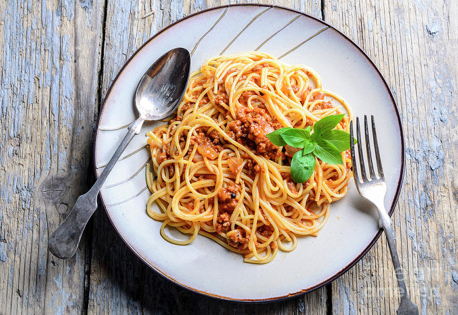Plate Of Spaghetti Bolognese Photograph