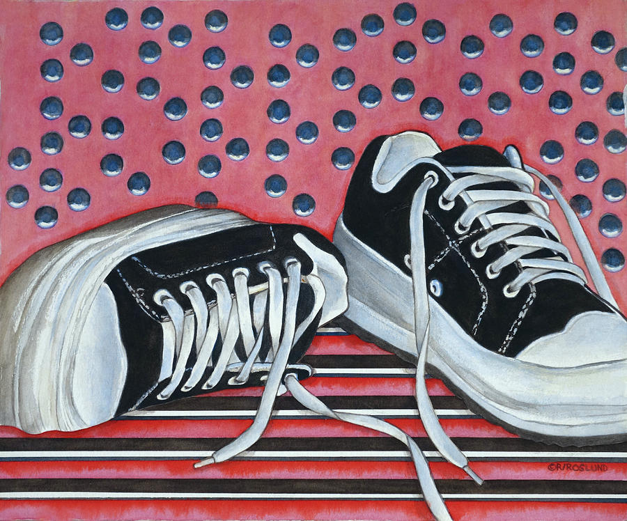 Shoes Painting - Platform Sneakers by Rebecca Roslund