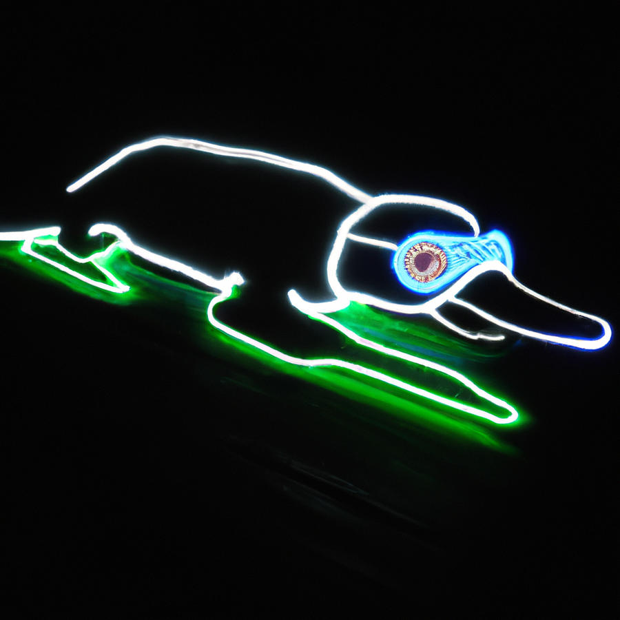 Platypus Neon Art Mystery Digital Art by Localhost AI - Pixels