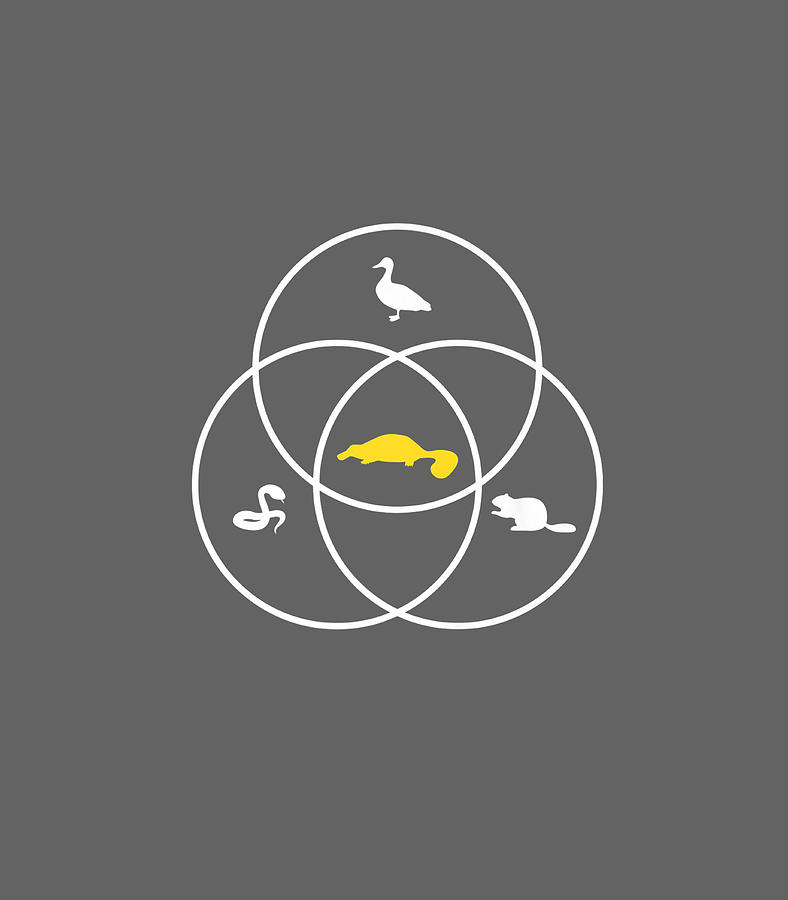 Platypus Venn Diagram Duck Snake Beaver Digital Art by Daniyr Karta