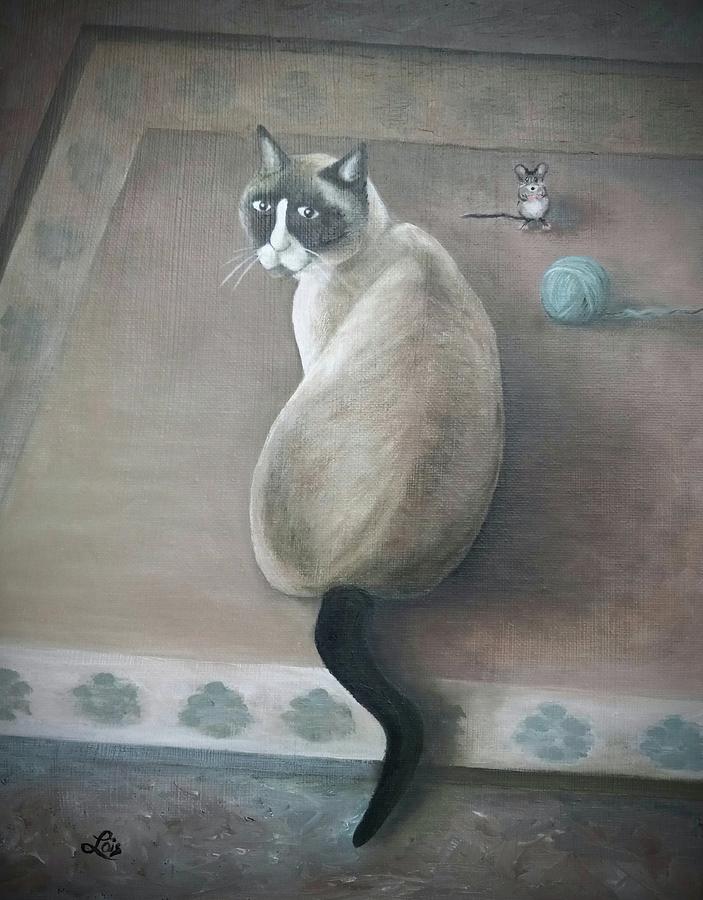 Cat Painting - Play Date by Lois Bailey