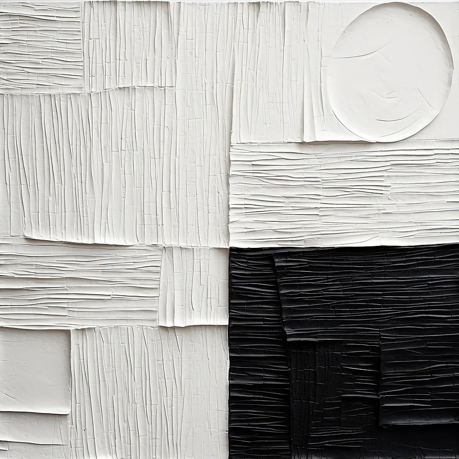Play of Contrasts - Black and White Modern Abstract Painting by Lourry Legarde Play of Contrasts - Black and White Modern Abstract Painting by Lourry Legarde