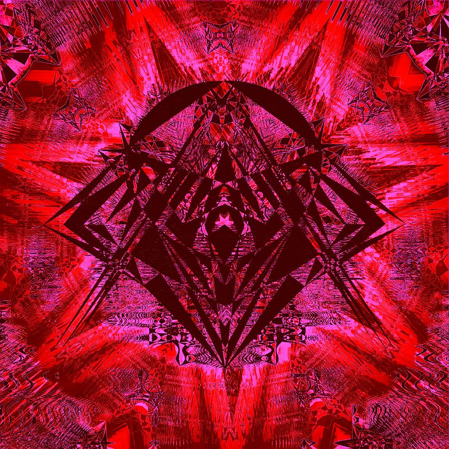 Play Time Geometric Red Black Overlay Mixed Media by Tobahc Sacul ...