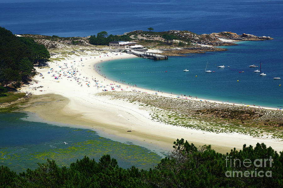 Playa de Rodas beach Cies Islands Galicia Spain Photograph by James Brunker