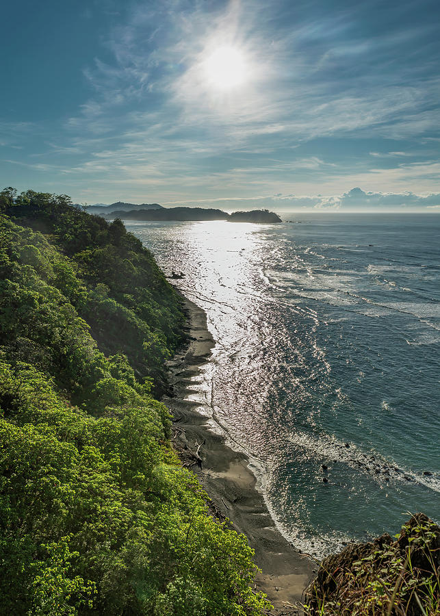 Playa Izquierda seashore line - Costa Rica Photograph by Henri Leduc