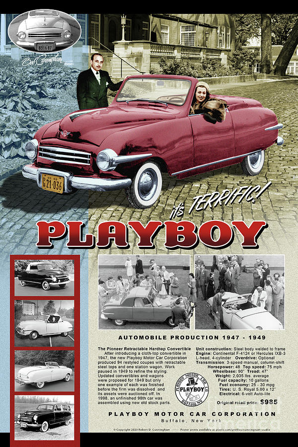 Playboy History Poster In Red Digital Art By Cunningham Studio - Fine ...