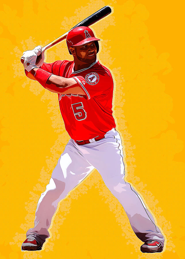 Albert Pujols Baseball Player Illustration Printed Card / St. 