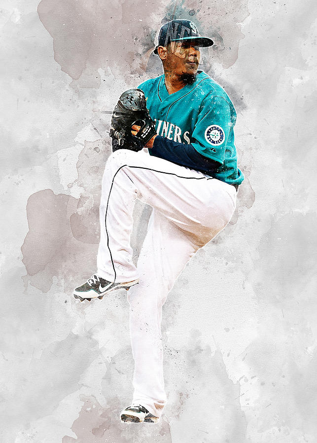 Baseball Felixhernandez Felix Hernandez Felix Hernandezking Felixseattle  Mariners Seattlemarinersatl Art Print by Wrenn Huber - Fine Art America