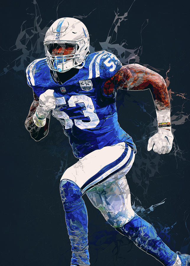 Player Football Indianapolis Colts Player Darius Leonard Darius Leonard  Dariusleonard Indianapolisco Digital Art by Wrenn Huber - Fine Art America