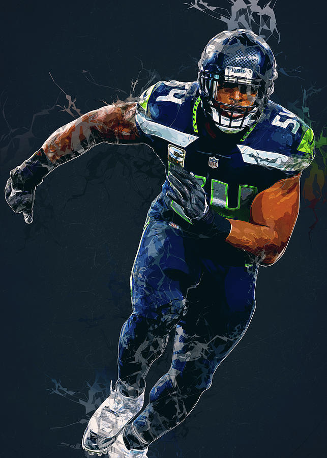 Player Football Seattle Seahawks Player Bobby Wagner Bobbywagner Bobby  Wagner Bobbyjosephwagner Bobb Digital Art by Wrenn Huber - Pixels