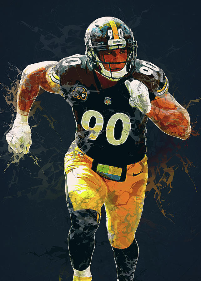 TJ Watt Pittsburgh Steelers Football Art Illustrated Poster 