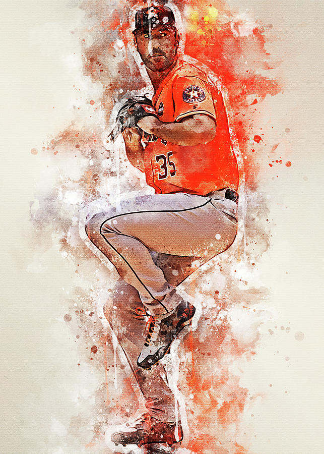 Baseball Justinverlander Justin Verlander Justin Verlander Houston Astros  Houstonastros Justinbrooks Art Print by Wrenn Huber - Fine Art America